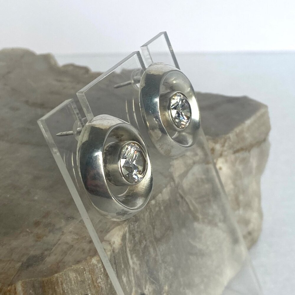 Solid Sterling Silver 925 Heavy Large Oval Cubic … - image 6